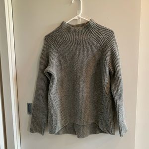 Grey funnel neck sweater